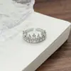 Anillo Abierto Versátil y Exquisito de Gypsophila con Circonita Diamante para Mujer para Usar Apilado Anillo de Dedo Índice Abierto de Moda de Alta Gama Personalizado