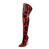 Nuevas Botas Altas Hasta la Rodilla con Estampado de Zebra Estilo Europeo y Americano Punta Fina Costura Cierre Trasero Tacón Súper Alto Talla Grande Botas de Moda Zapatos de Mujer