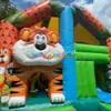 Combo de Tigre Inflável para Exterior Trampolim Interno e Externo Castelo Inflável Grande Brinquedo Castelo Inflável Comercial para Crianças