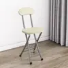Silla Plegable Portátil Silla de Comedor para el Hogar Taburete Silla con Respaldo Silla de Entrenamiento Silla para Dormitorio de Estudiantes Silla Simple para Computadora Taburete Redondo