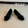 Sapatilha Mary Jane Campus 2026 Estilo Quente Bico Redondo Salto Anabela Laço Bico Baixo Leve para Viagem Sapatos Femininos