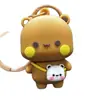 Novo Chaveiro de Tecido de Uma ou Duas Cores Pingente de Mochila Escolar Casal de Estudantes Desenho Animado Fofo Periférico Explosivo Alto Valor de Cor Vermelho da Internet