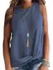 Nueva Camiseta sin Mangas Casual de Moda con Cuello Redondo y Dobladillo Retorcido de Amazon Transfronterizo Ebay, Disponible para Dropshipping