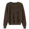 Estilo Minimalista~Suéter Casual de Lã tipo Vison para Mulheres, Comprimento Curto, Novo Modelo de Inverno, Peça de Tricô Quente e de Alta Elasticidade