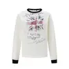 27558 High Street Estilo Americano Unisex Streetwear de Gama Alta Diseño con Estampado de Bandera Camiseta de Manga Larga de Corte Holgado para Hombre de Moda