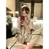 Pijama feminino novo com listras pretas para primavera e outono de 2026, conjunto de roupa de casa coreana estilo celebridade da internet, atacado transfronteiriço