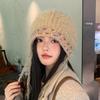 Nuevo Sombrero de Punto de Felpa para Exteriores de Otoño e Invierno con Protección para Orejas, A prueba de Frío, Moda Femenina, Versátil, Sentido de Alta Gama, Afina el Rostro, Sombrero de Cuenca Pequeña, Tendencia