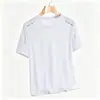 Camiseta de Malha com Manga Curta para Homens em Estoque, Esportiva de Secagem Rápida, Ultrafina, Caimento Solto, Gola Redonda, Manga Curta, Camiseta de Seda Gelada para Comércio Transfronteiriço