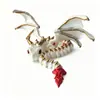 Dragón Impreso en 3D con Doble Cuerno, Figura Móvil Articulada Flexible, Juguete de Animal Realista con Alas, Dragón Grande con Cuernos