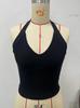 2024 Comércio Exterior Amazon Summer Spice Girls Backless Europeu e Americano Pescoço de praia Cross-border Sling de lã de malha