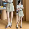Saia Casual de Trabalho Verão 2026 Novo Estilo com Cinto de Design, Saia Casual Evasê, Saia Curta Hot Girl para Mulheres