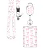 Porta-credencial retráctil en stock transfronterizo, clip de insignia ovalado de una cara, porta-tarjeta de identificación con lazo, cordón para identificación
