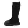 Botas de punto para niña otoño e invierno nuevas transpirables botas largas para niños botas de media caña para niños medianos y grandes moda niña botas altas