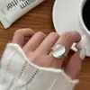 Anillo de Frijol Irregular Pequeño y Exquisito para Mujer, Simple, Moderno y Versátil, Anillo Abierto Apilable, Tendencia de Anillo de Dedo Índice de Nicho