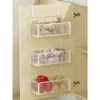 Estante de almacenamiento para cocina, especiero multicapa para puertas de gabinetes, caja de almacenamiento para montaje en pared para cebollas, jengibre y ajo, canasta pequeña colgante sin perforación