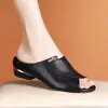 Sandálias de Tamanho Grande para Comércio Exterior Sandálias de Salto Grosso Femininas Verão Novo Sandálias e Chinelos de Couro Macio Moda Outwear Meia-calça Feminina Moda Transfronteiriça