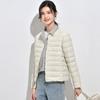 Jaqueta Leve de Penas para Mulheres, Estilo Curto, Outono e Inverno 2025, Camada Interna Leve, Gola Redonda, Quente, Casaco Plus Size