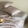 Juego de Cama de Verano de Color Sólido Lujo Ligero de Lyocell Tencel de Cuatro Piezas, Colcha Fina de Verano de Alta Gama, Suave, Fresca, Lavable, para Aire Acondicionado