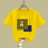 Camiseta de Manga Corta de Algodón Puro para Niñas, Nuevo Estilo de Verano para Niñas, Ropa Popular de Verano para Niños, Top Holgado de Manga Media Estilo Coreano de Moda t