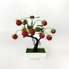 Nuevo juego de 10 piezas de planta artificial de frutas en maceta del fabricante, regalo de Año Nuevo, bonsái de frutas de la fortuna, accesorio de fotografía, decoración de maceta