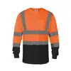 Camiseta de Manga Longa Refletiva Mais Vendida no Exterior Construção e Manuseio Camiseta Refletiva Redonda de Alto Brilho Respirável Proteção Solar Roupas Refletivas