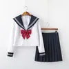 Uniforme JK blanco de dos piezas falda larga básica ortodoxa traje de marinero uniforme escolar de estudiante japonés estilo universitario traje de primavera y otoño para mujer