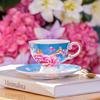 Juego de taza de café de porcelana china de estilo europeo para té de la tarde, juego de taza y platillo de té negro de estilo inglés de cerámica refinada de alta gama para el hogar, caja de regalo