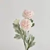 Ramo de Flores Artificiales con 3 Cabezas de Loto, Estilo Nórdico Simple, Adorno Floral Decorativo para Mesa de Comedor de Sala de Estar en Casa, Venta al por Mayor desde el Fabricante