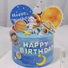 Bolo de Aniversário Planeta Espaço Astronauta Decoração de Bolo de Aniversário Decoração Criativa de Bolo Festa de Confeitaria