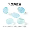 Pedras brutas aquamarina natural facetadas em formato livre, brilhantes e cintilantes, materiais para joias artesanais com contas polidas, fornecimento no atacado