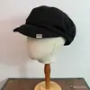 Gorra de pescador vintage de espiga plisada estilo japonés, estilo casual con visera suave, sombrero octagonal que adelgaza la cara, gorra de pintor artística y moderna