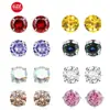 Conjunto de Joias para Piercing em Liga de Titânio G23 Zircônia Brilhante Colorida Pedra Solta Brincos Unhas de Lábio Unhas de Nariz Unhas de Sobrancelha Estilo Misto