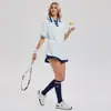 Camiseta Polo Estilo Nuevo Americano Feixian para Mujer, Corte Entallado, Manga Corta, Atuendo Deportivo Primavera Verano
