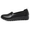 Sapatos Femininos Sola Macia Pretos para Trabalho Primavera Novo Estilo Sapatos de Camada Única para Meia-idade e Idosos Planos Antiderrapantes Sapatos de Couro para Mães Sapatos Femininos de Camada Única
