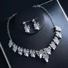 Joias Populares Europeias e Americanas Transfronteiriças, Luxo Leve e Zircônia de Alta Qualidade, Acessórios de Casamento para Noivas, Conjuntos para Vestidos de Banquete Atacado