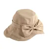 Chapéu de Pescador Elegante com Laço Novo Estilo Japonês Proteção Solar Ampla Aba Mostrando o Rosto Chapéu de Sol Pequeno Feminino para Exterior