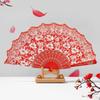 Leque de Performance Colorido Estilo Único Flor Pequena Estilo Chinês, Leque Antigo, Leque de Cheongsam, Leque Dobrável Feminino, Leque de Dança, Leque de Casamento
