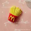 DIY crema concha material resina accesorios letra M marca papas fritas simulación comida niños tocado comida accesorios de juego