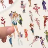 50 Pegatinas Transparentes Nuevas de Mascotas Pop para Niñas, Ropa de Moda, Decoración para Manual de Bricolaje para Niñas, Pegatinas Impermeables
