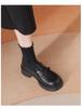 Cuero suave ~ zapatos de la suerte zapatos individuales de tacón grueso para mujer nuevos en otoño de 2024