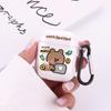 Funda protectora para Airpods 1/2 generación de oso para auriculares Apple Pro3 generación, carcasa transparente flexible con pegamento, linda carcasa de TPU.
