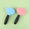 Peine de Aguja para Mascotas Color Caramelo Mango de Goma Peine para Mascotas Belleza Alisado Masaje Peine para Mascotas Perro Acero Inoxidable Aguja Peine Apertura de Nudos