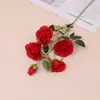 Flores Artificiais de Rosa Fresca, Flores Artificiais para Decoração de Casa, Mesa de Jantar, Decoração de Mesa de Centro, Enfeites de Flores de Seda, Arte Floral de Peônia