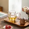 Copo de Vidro Guareng de Alto Borossilicato para Cerimônia com Alça Divisor de Chá Tipo Flor Mar de Chá Fabricante de Chá Verde Conjunto de Utensílios para Chá