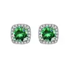 Pendientes Cuadrados Coloridos Exquisitos y Versátiles, Vendidos en Europa y América, Celebridad de Internet, Transmisión en Vivo, Moda con Diamantes Completos, Circonita Microincrustada