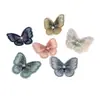 Parche de Mariposa Bordado con Perlas de 5 cm Mariposa de Tul Tricolor Estilo Antiguo Pasador de Pelo Accesorio para el Cabello Parche de Tela Decoración Hanfu