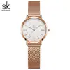 Relógio da marca SK feminino quartzo pulseira de malha de aço simples Relógio Feminino Romano retrô transfronteiriço Relógio Feminino atacado 0188