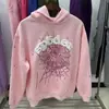 Original éxito de taquilla de ultramar 450G sudadera con capucha de terciopelo para pastel grueso para hombre estampado de espuma araña sudaderas Sp5der