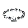 Pulsera vintage de aleación personalizada para hombre, superventas transfronteriza europea y americana, pulsera de calavera electrochapada, nueva pulsera para hombre