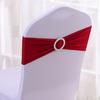 Funda elástica para silla de hotel, cinturón decorativo con hebilla, funda para silla de banquete, lazo para respaldo de silla, elástico sin atar, venta al por mayor